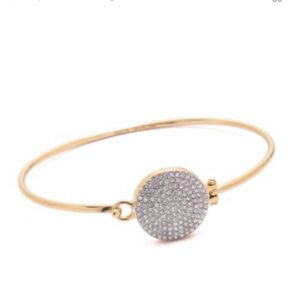 $115 Michael Kors Crystal Pave Disc Bangle Bracelet - Picture 1 of 6